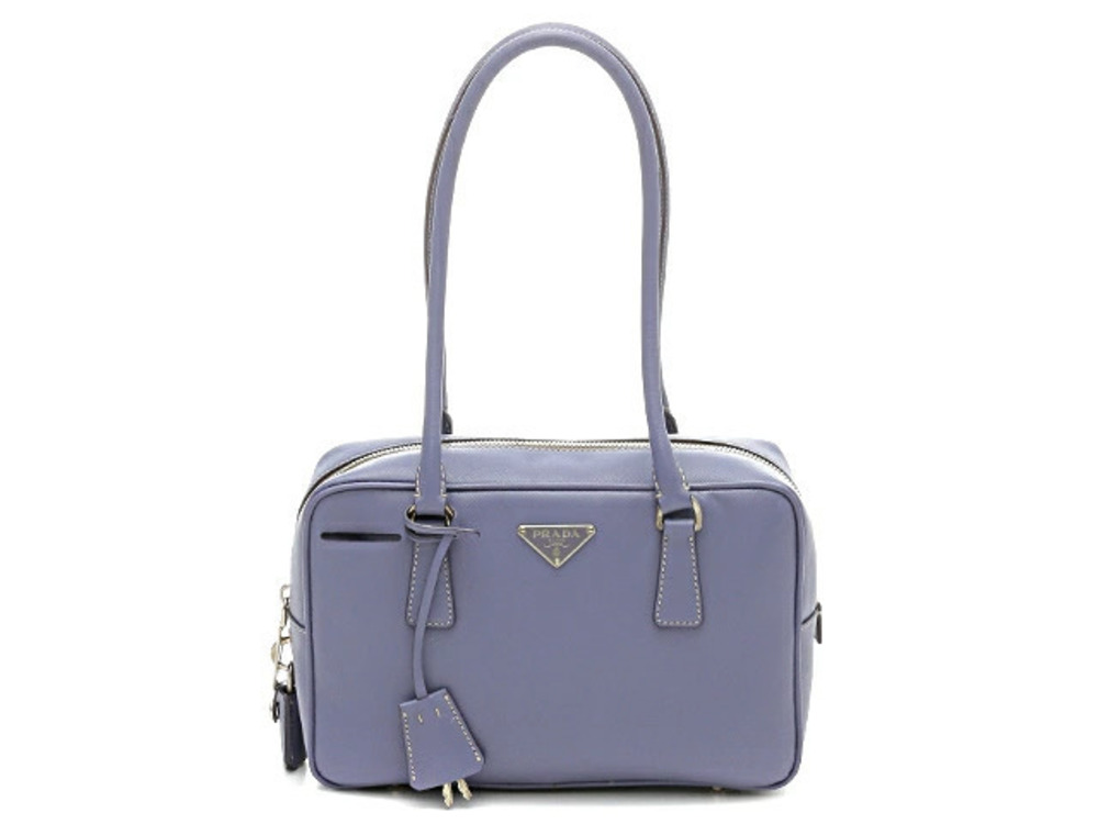 Prada bag shoulder Saffiano leather purple around